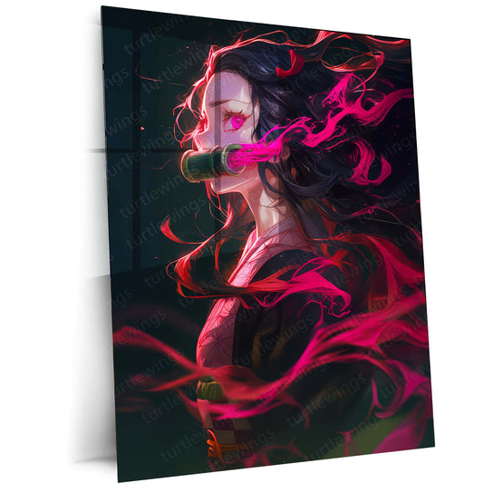 Anime Metal Poster | Nezuko Kamado Demon Slayer Metal Poster – Stunning Anime Art01