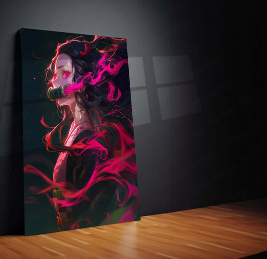 Anime Metal Poster | Nezuko Kamado Demon Slayer Metal Poster – Stunning Anime Art01