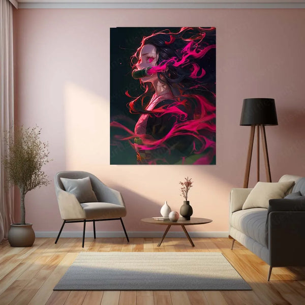 Anime Metal Poster | Nezuko Kamado Demon Slayer Metal Poster – Stunning Anime Art01
