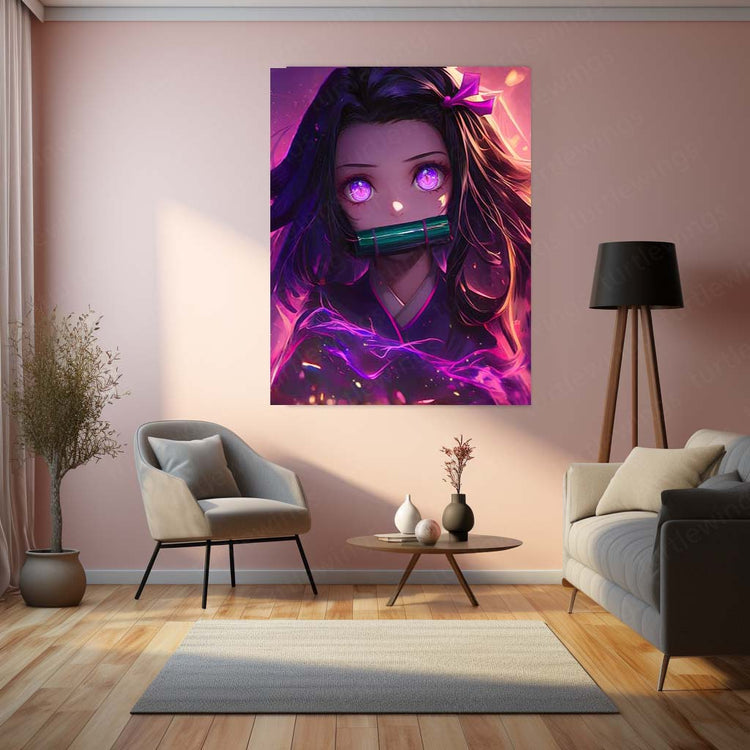 Anime Metal Poster | Nezuko Kamado Demon Slayer Metal Poster – Stunning Anime Art02