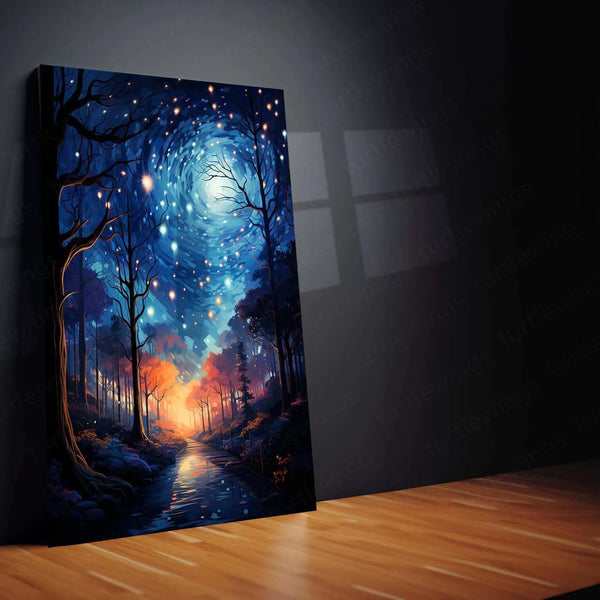 Night Sky Metal Poster – Cosmic Starry Night Wall Art | Dreamy Galaxy & Space Decor - TURTLEWINGS 