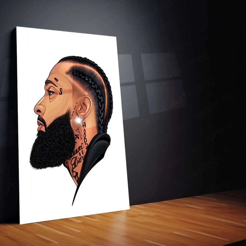 Nipsey Hussle Metal Poster | Rap Legend Portrait | Hip-Hop Wall Art - TURTLEWINGS 