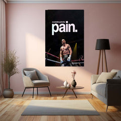 Quote Metal Poster | Jake Gyllenhaal – No Emotion, Only Pain Metal Frame Discipline & Suffering Mindset Wall Art | Controlled Rage & Relentless Grit Quote Metal Poster