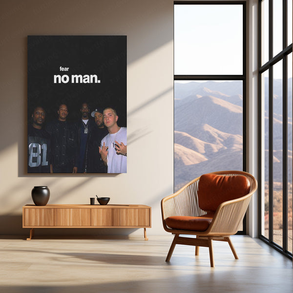 No Fear – Eminem & Rap Royalty Metal Poster | Hip-Hop Legends Motivation Wall Art
