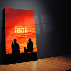 No More Fear – Sunset Silhouette Scene | Minimalist Motivational Metal Frame