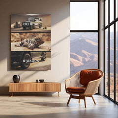 Quote Metal Poster | No Risk, No G-Wagon Metal Frame Elite Power, Dominance & Fearless Success Mindset Wall Art | Luxury SUV Quote Metal Poster