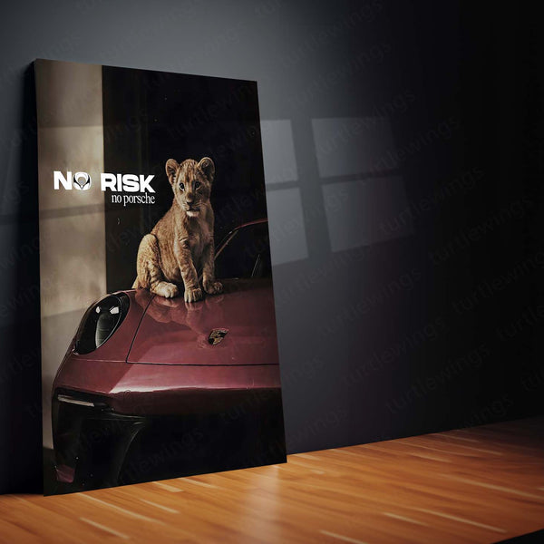 Quote Metal Poster | No Risk, No Porsche Metal Frame Precision Performance, Legacy Speed & Relentless Discipline Wall Art | Supercar Mindset Quote Metal Poster 01