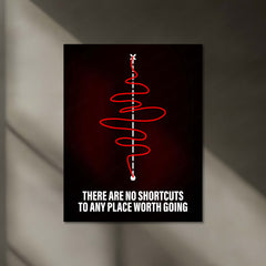 No Shortcuts – Neon LED Metal Frame | Motivational Wall Quote | Hustle & Grind Decor for Winners