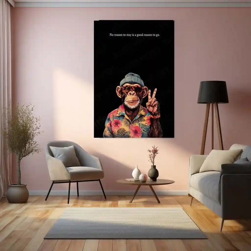 Quote Metal Poster | “No reason to stay is a good reason to go.” Quote Metal Frame Wall Art | Bold Minimal Mindset Poster | Aesthetic Room Decor Wall Art - TURTLEWINGS 