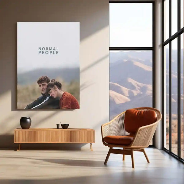 Movies & Series Metal Poster | Normal People Metal Poster | Romantic Couple Scene Wall Art | Minimal Love Aesthetic Frame | Series Inspired Decor - TURTLEWINGS 