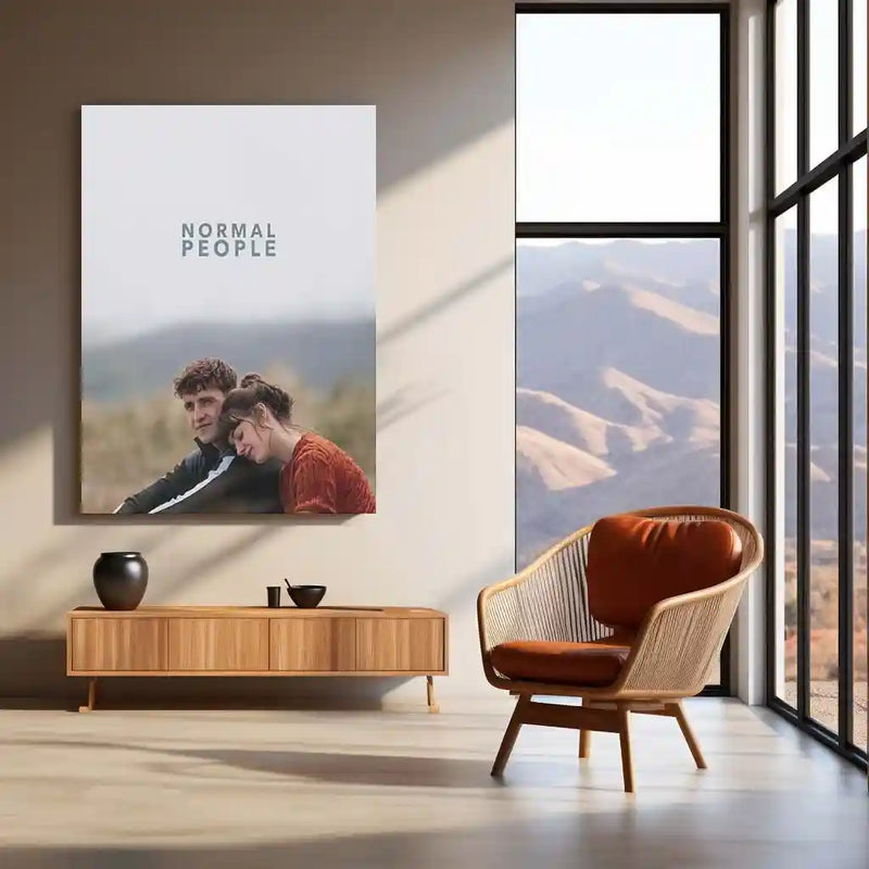 Movies & Series Metal Poster | Normal People Metal Poster | Romantic Couple Scene Wall Art | Minimal Love Aesthetic Frame | Series Inspired Decor - TURTLEWINGS 