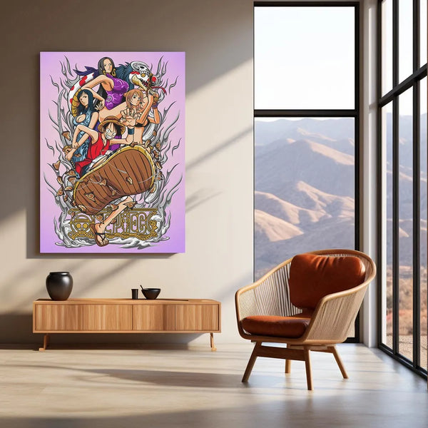 Anime Metal Poster | One Piece Metal Poster | Straw Hat Pirates Wall Art | Epic Anime Adventure Decor 01