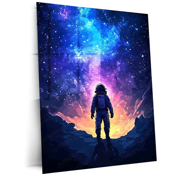 Outer Space Astronaut Metal Frame | Cosmic Sci-Fi Wall Art 03 - TURTLEWINGS 