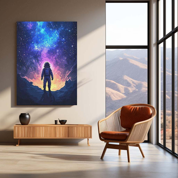 Outer Space Astronaut Metal Frame | Cosmic Sci-Fi Wall Art 03 - TURTLEWINGS 