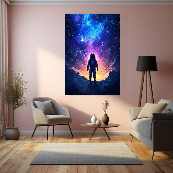 Outer Space Astronaut Metal Frame | Cosmic Sci-Fi Wall Art 03 - TURTLEWINGS 