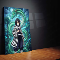 Anime Metal Poster | Obanai Iguro Serpent Breathing Metal Poster | Demon Slayer Anime Wall Art | Premium Aluminum Print