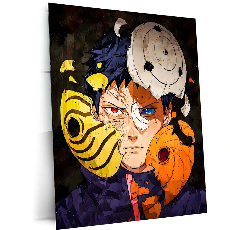 Anime Metal Poster | Obito Uchiha – Mask of Shadows Artwork | Naruto Shippuden Metal Frame Poster