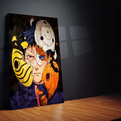 Anime Metal Poster | Obito Uchiha – Mask of Shadows Artwork | Naruto Shippuden Metal Frame Poster