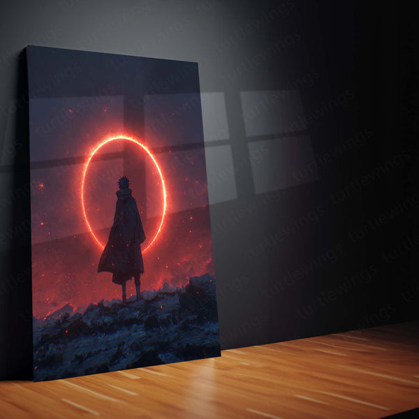 Anime Metal Poster | Itachi Uchiha – Red Moon Metal Poster | Naruto Akatsuki Wall Frame 01