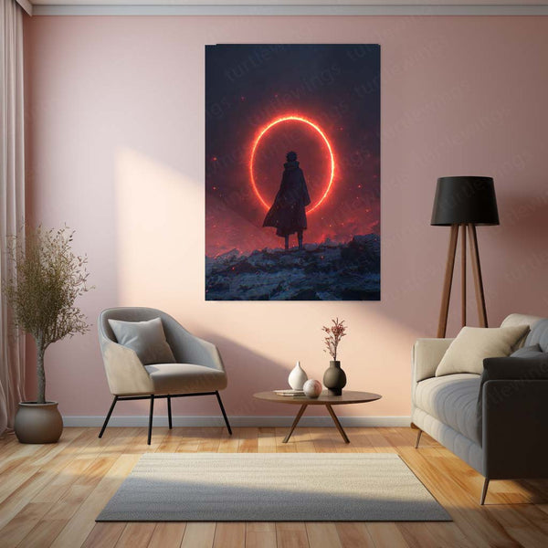 Anime Metal Poster | Itachi Uchiha – Red Moon Metal Poster | Naruto Akatsuki Wall Frame 01