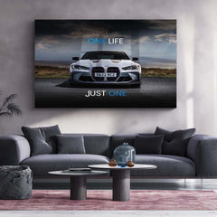 One Life. Just One. – BMW M4 CSL Metal Frame | High-Performance Car Wall Art