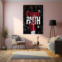 Quote Metal Poster | Cristiano Ronaldo – One Percent Chance Metal Frame | Faith Over Odds Wall Art | Football Motivation Quote Metal Poster