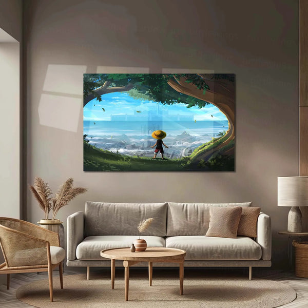 Anime Metal Poster | One Piece Metal Poster | Luffy Adventure Landscape Wall Art | Anime Metal Poster