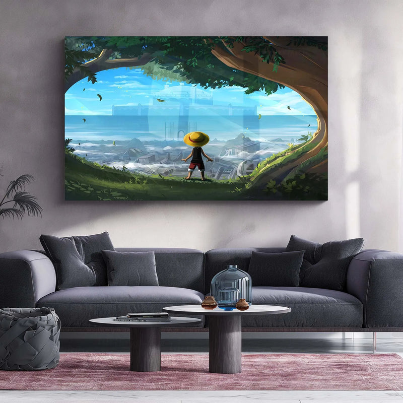 Anime Metal Poster | One Piece Metal Poster | Luffy Adventure Landscape Wall Art | Anime Metal Poster - TURTLEWINGS 