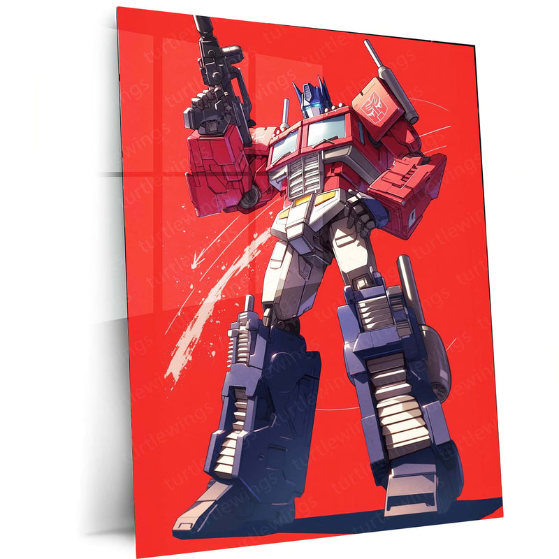 Optimus Prime Transformers – Classic Red & Blue Metal Poster | Autobots Wall Frame