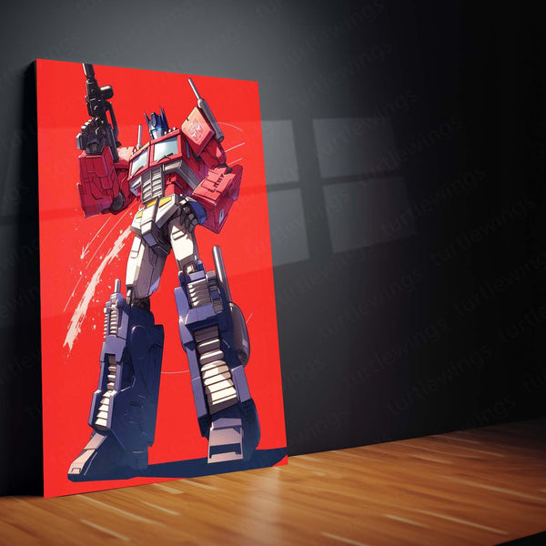 Optimus Prime Transformers – Classic Red & Blue Metal Poster | Autobots Wall Frame