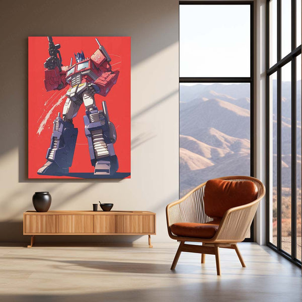 Optimus Prime Transformers – Classic Red & Blue Metal Poster | Autobots Wall Frame