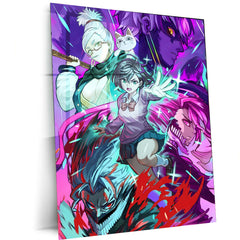 Anime Metal Poster | Original Anime Artwork – Battle Ensemble Cast Metal Poster | Epic Fantasy Wall Frame