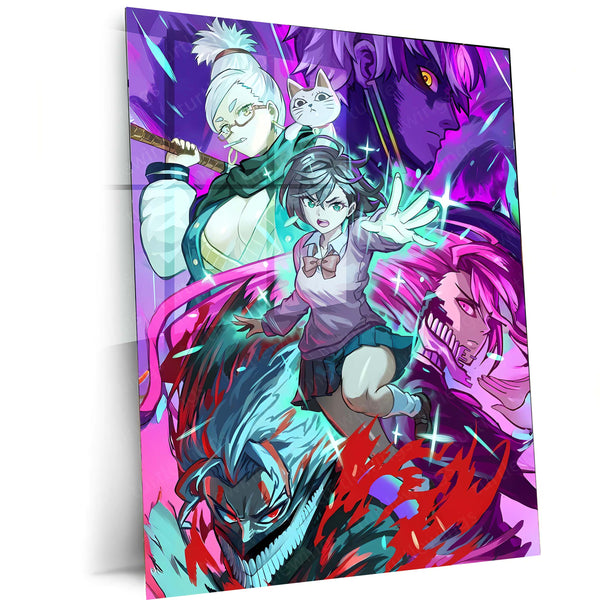 Anime Metal Poster | Original Anime Artwork – Battle Ensemble Cast Metal Poster | Epic Fantasy Wall Frame