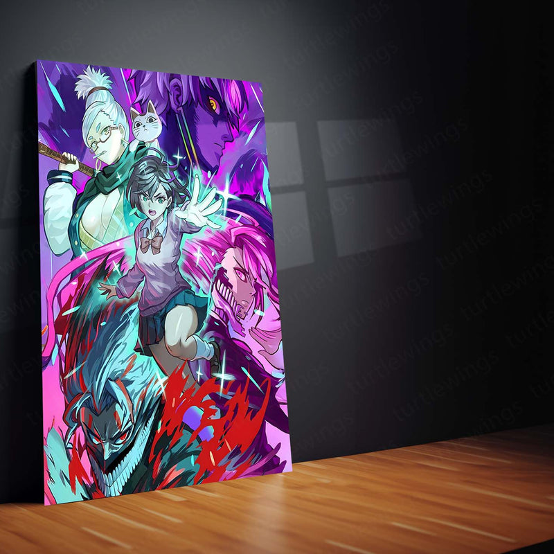 Anime Metal Poster | Original Anime Artwork – Battle Ensemble Cast Metal Poster | Epic Fantasy Wall Frame