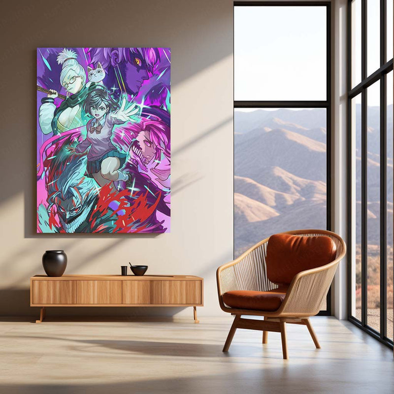 Anime Metal Poster | Original Anime Artwork – Battle Ensemble Cast Metal Poster | Epic Fantasy Wall Frame