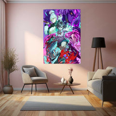 Anime Metal Poster | Original Anime Artwork – Battle Ensemble Cast Metal Poster | Epic Fantasy Wall Frame