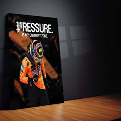 Quote Metal Poster | Oscar Piastri “Pressure Is My Comfort Zone” Metal Print | McLaren Formula Racing Wall Art | Motivational Motorsport Poster