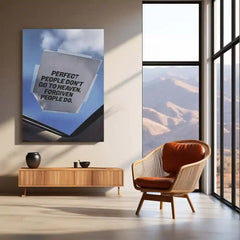 Quote Metal Poster | Perfect People Don’t Go to Heaven. Forgiven People Do. | Grace, Redemption & Faith Metal Frame - TURTLEWINGS 