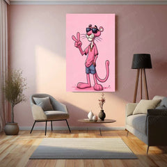 Pink Panther Metal Poster – Classic Cartoon Wall Art | Retro & Fun Aesthetic Decor - TURTLEWINGS 
