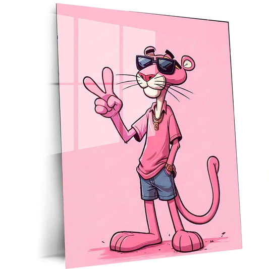 Pink Panther Metal Poster – Classic Cartoon Wall Art | Retro & Fun Aesthetic Decor - TURTLEWINGS 