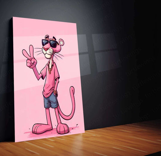 Pink Panther Metal Poster – Classic Cartoon Wall Art | Retro & Fun Aesthetic Decor - TURTLEWINGS 