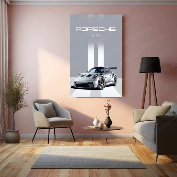 Porsche Metal Poster – Luxury Sports Car Wall Art | Automotive Enthusiast Decor - TURTLEWINGS 