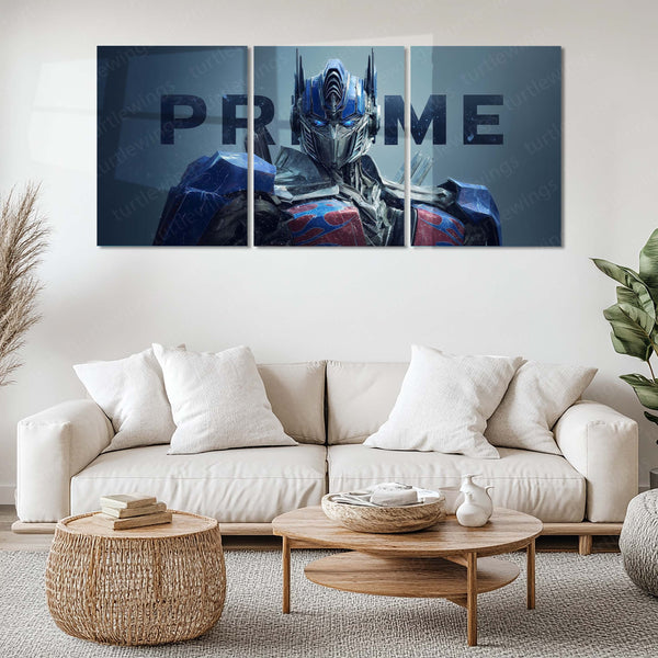 Movies & Series Metal Poster Set of 3 | Optimus Prime Transformers Triptych Wall Art