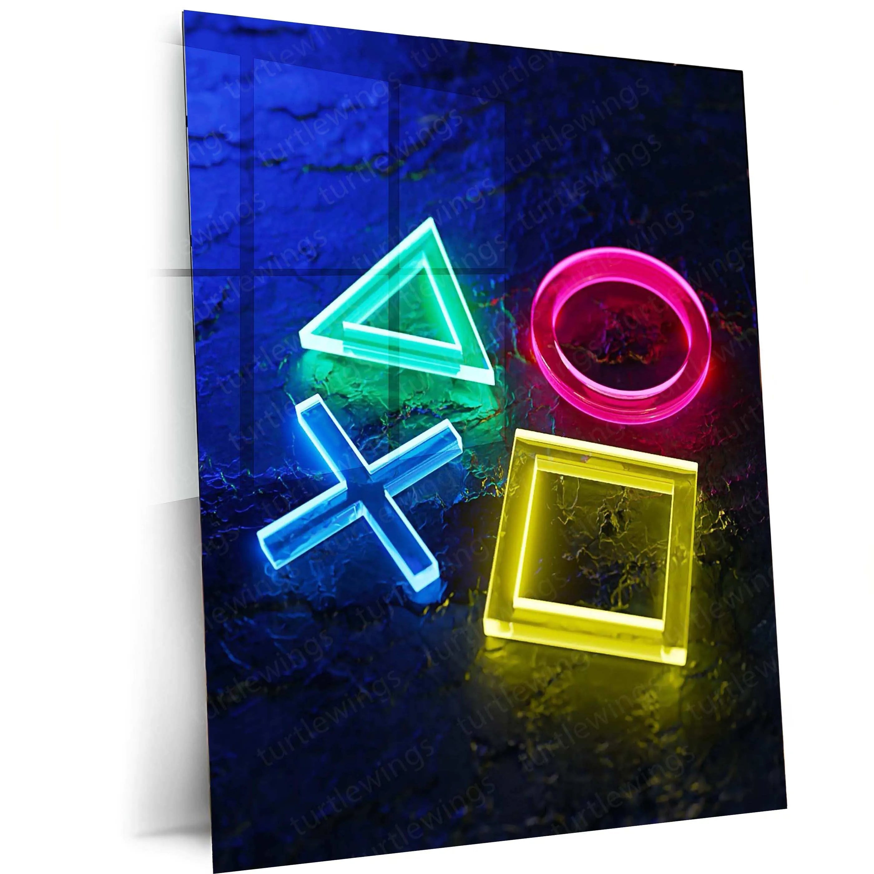 PlayStation Symbol Metal Poster | PS Logo Wall Art | Gamer Room