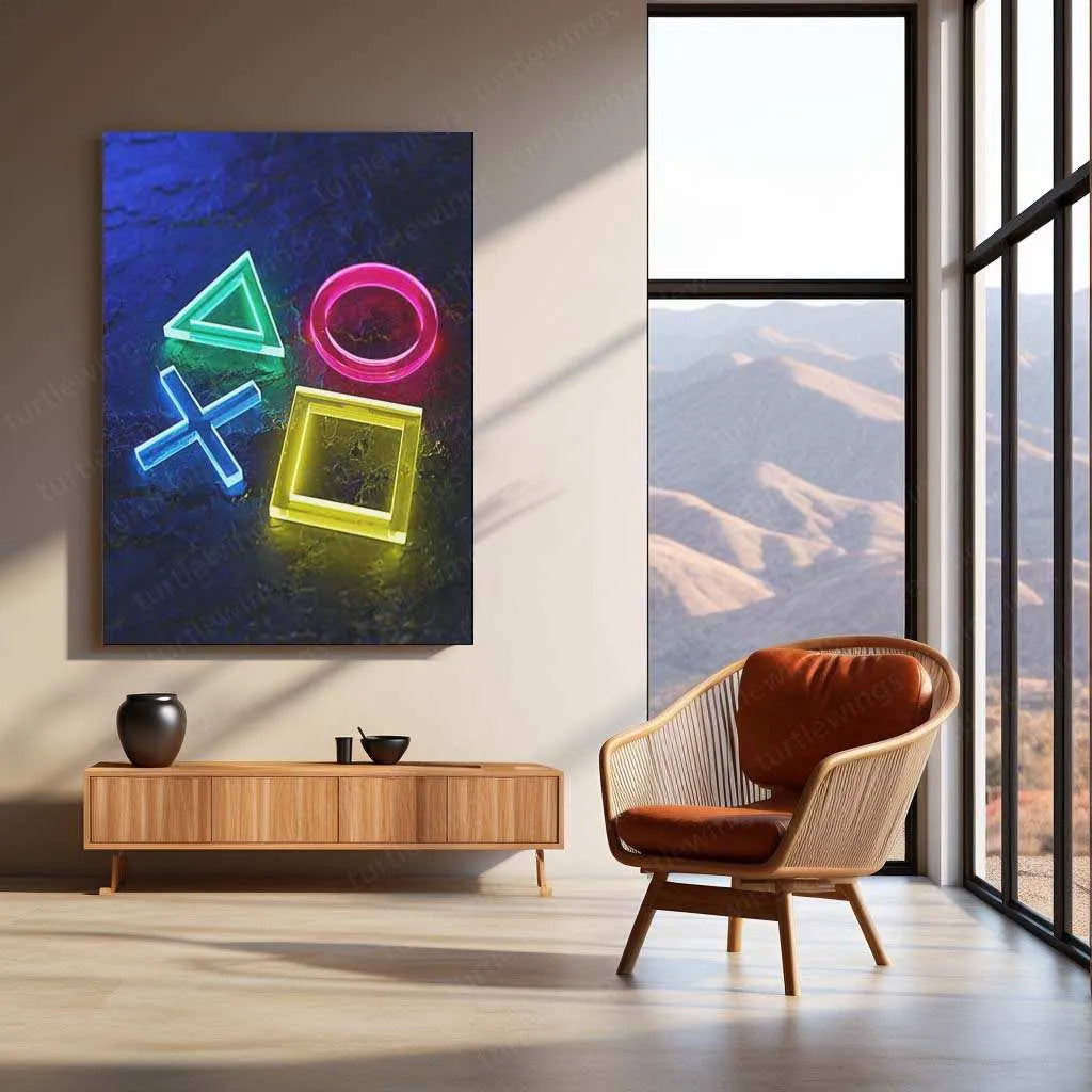 PlayStation Symbol Metal Poster | PS Logo Wall Art | Gamer Room