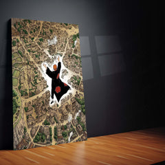 Anime Metal Poster | Pain Akatsuki Over Hidden Leaf Village Metal Poster | Naruto Shippuden Konoha Anime Wall Art | Premium