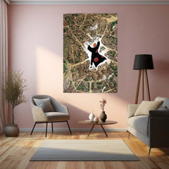 Anime Metal Poster | Pain Akatsuki Over Hidden Leaf Village Metal Poster | Naruto Shippuden Konoha Anime Wall Art | Premium