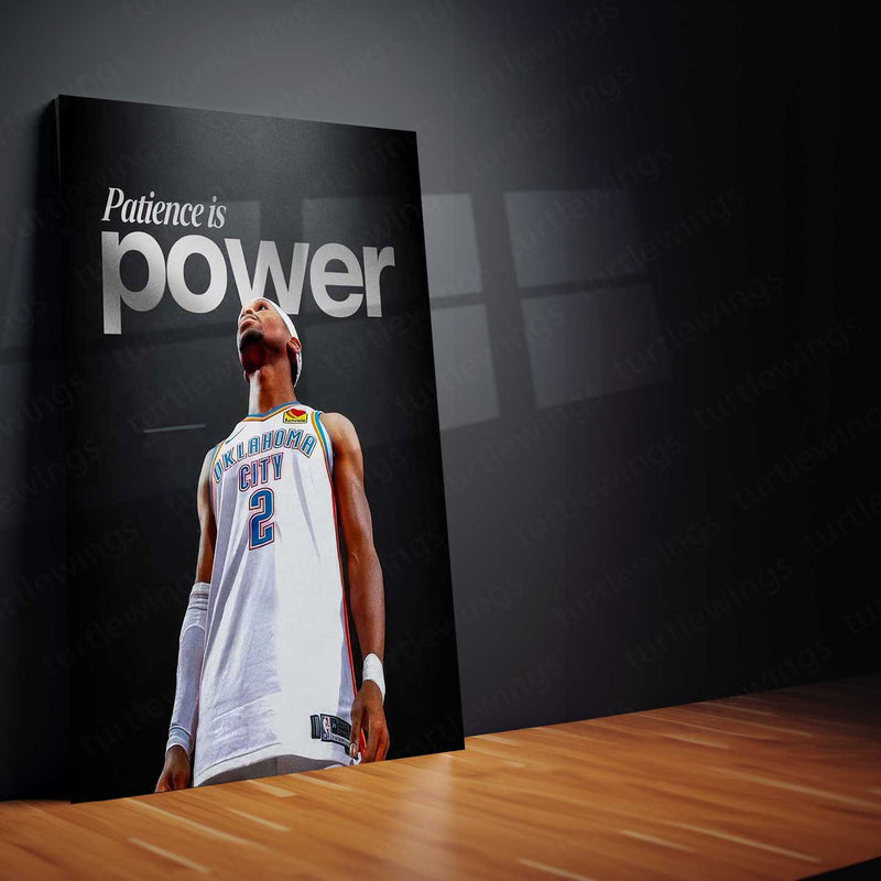 Patience is Power – Shai Gilgeous-Alexander Motivational Metal Poster | Basketball Growth Mindset Wall Art