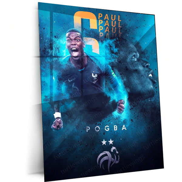 Paul Pogba France Glory Metal Frame – World Cup Inspired Poster | Les Bleus Wall Art - TURTLEWINGS 