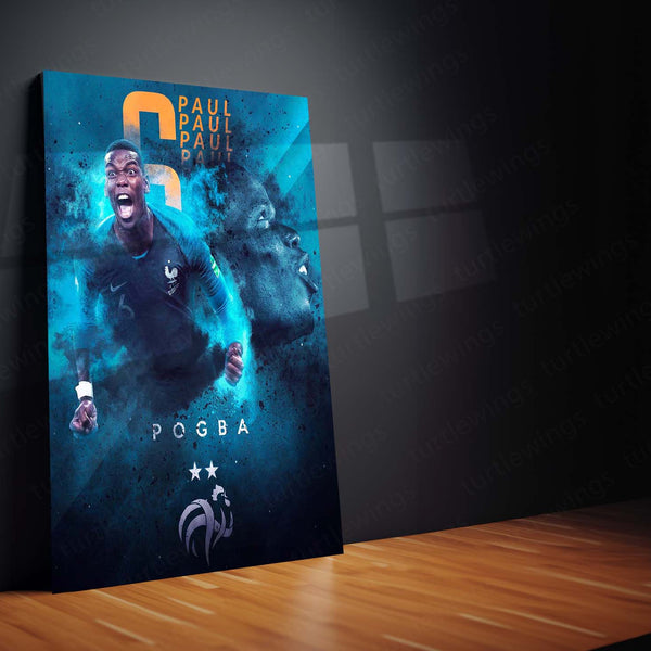 Paul Pogba France Glory Metal Frame – World Cup Inspired Poster | Les Bleus Wall Art - TURTLEWINGS 